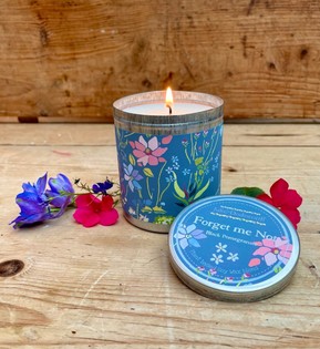 Forget Me Not soy wax candle tin