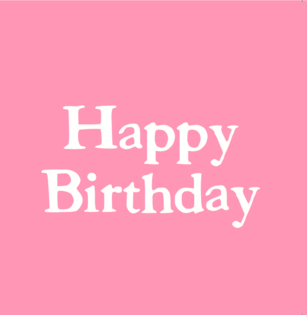 Happy Birthday pink card