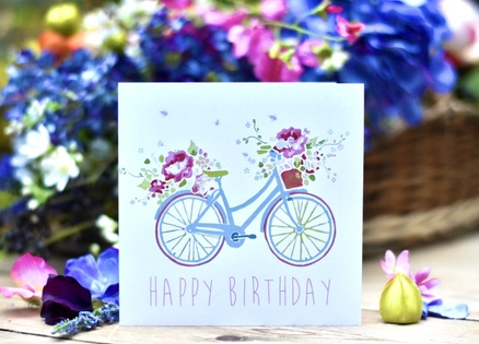 Happy Birthday pink bike card