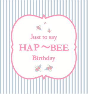 Hap-Bee Birthday stripe Honey Bee card