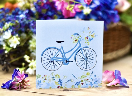Blue Bike Daisy Daisy Card